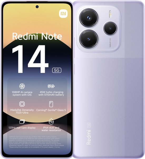 Redmi Note 14 - 256GB - Paars - 8GB