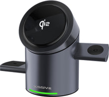 Draadloze Oplaadstation - 3 in 1 - Magnetisch - QI2 Oplader - Zwart